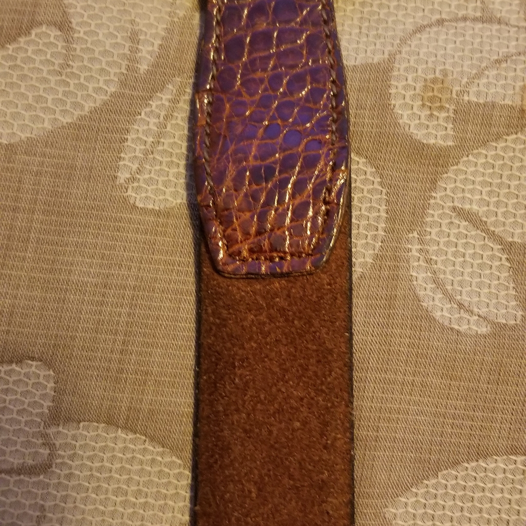 Crocodile  Brown Suede Belt